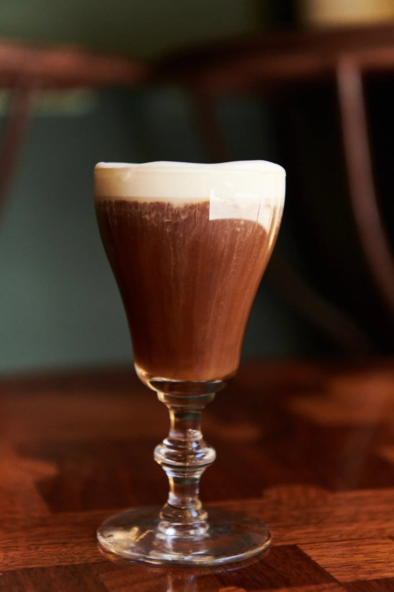 Irish coffee topped with cream